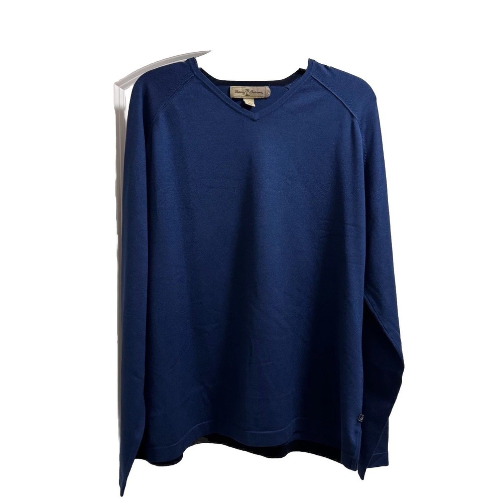 Tommy‎ Bahama Men's XL Blue Pullover V Neck Sweater Silk  Blend